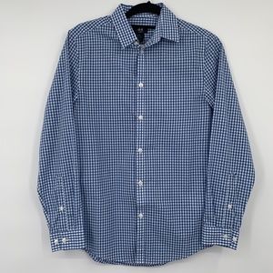NWT H&M Blue & White Checked Plaid Button Up, Sz XS